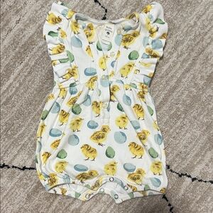 Kate Quinn Yellow Chick and Blue Egg Romper